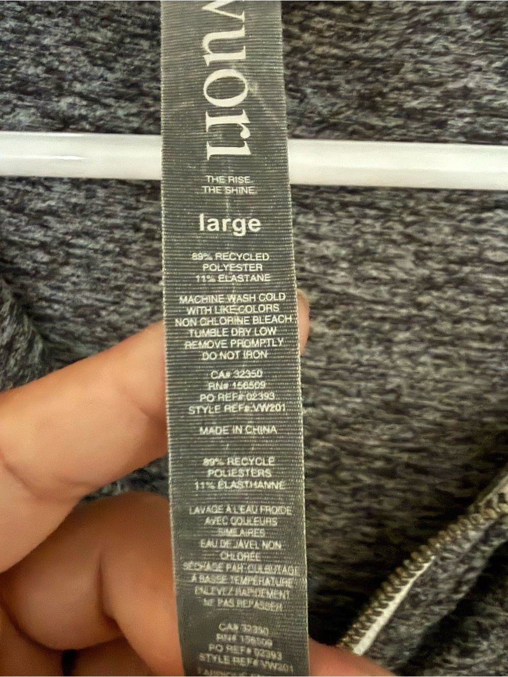 Vuori Halo Performance Heather Charcoal Full-Zip Hoodie size large - Picture 4 of 4